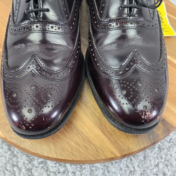 Florsheim Mens 9.5E Burgundy Leather Business Wingtip Brogue Oxford Dress Shoe main image 12